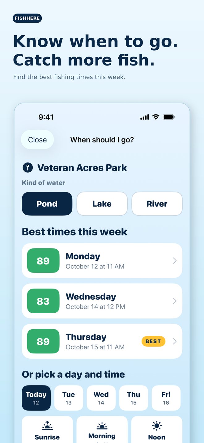 Know when to go. Catch more fish.